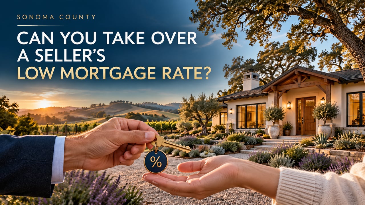 Sonoma County graphic asking whether a buyer can take over a seller’s low mortgage rate.