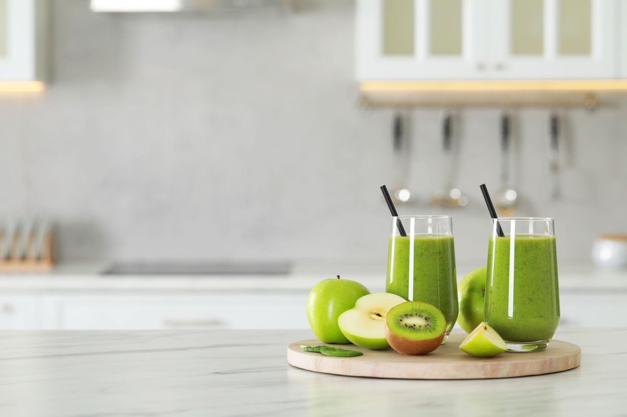 Fresh fruit smoothie with berries and nutritious ingredients for a healthy and active lifestyle
