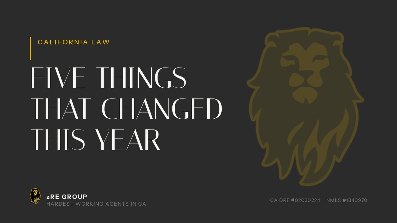 Five Things That Changed in California Real Estate This Year