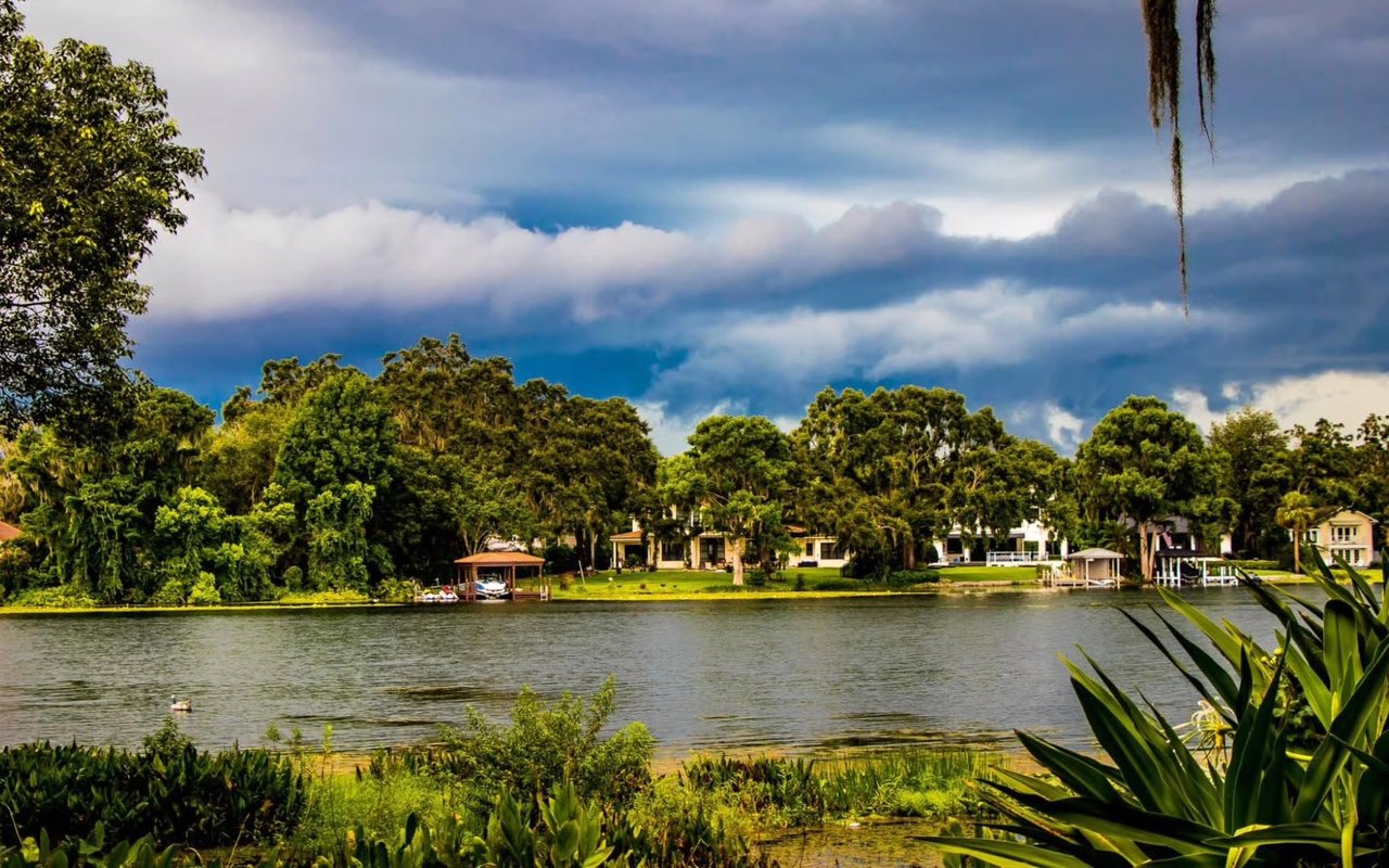 Elegant view of Winter Park Florida showcasing historic charm, luxury homes, and scenic lakeside living