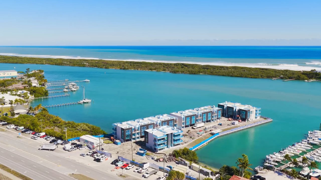 Construction Aerial Overview at Forte Luxe on the Intracoastal Waterway in Jupiter