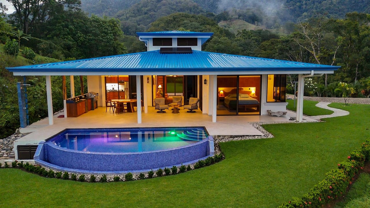 Private 2-Bed Hacienda with Ocean & Mountain Views, Pool & Development Potential in Ojochal