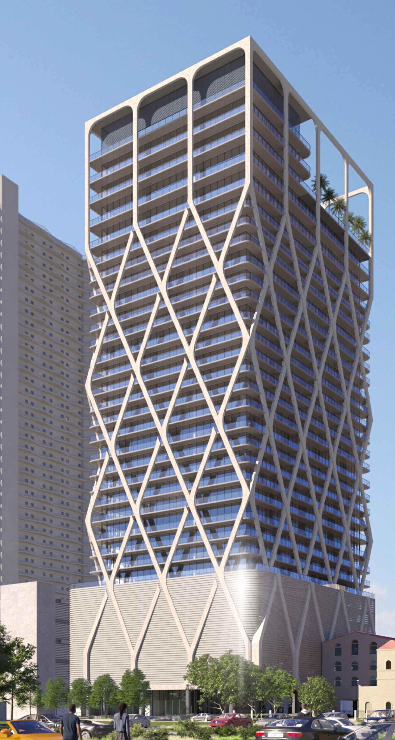 Developers Obtain Utilities for 36-Story Diagrid Tower in Edgewater