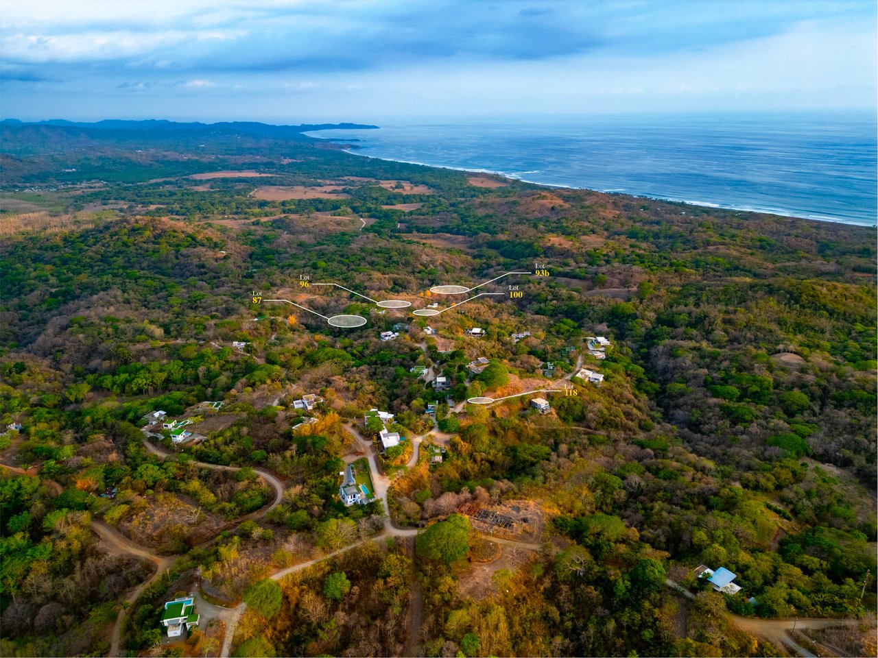 Ocean view lot #93B in Black Beauty Community, Nosara Area.