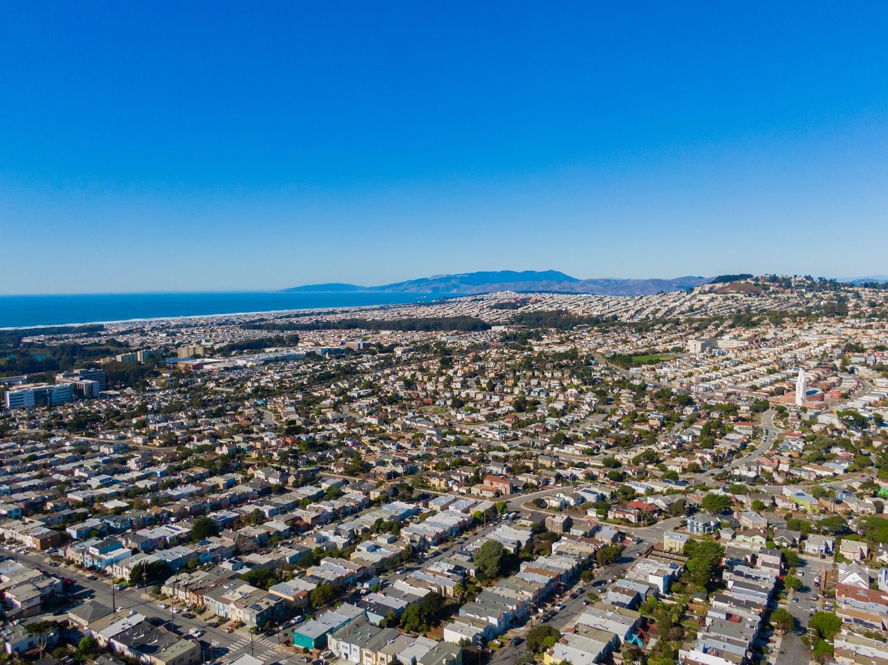 View from Merced Heights towards Ocean Beach and the Marin Headlands