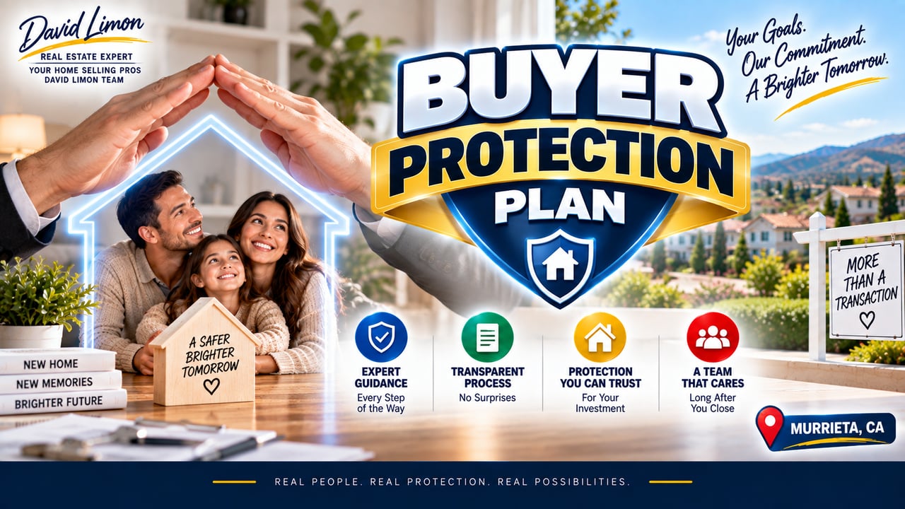 David Limon presenting the 12-Month Buyer Protection Plan for homebuyers in Murrieta, CA.