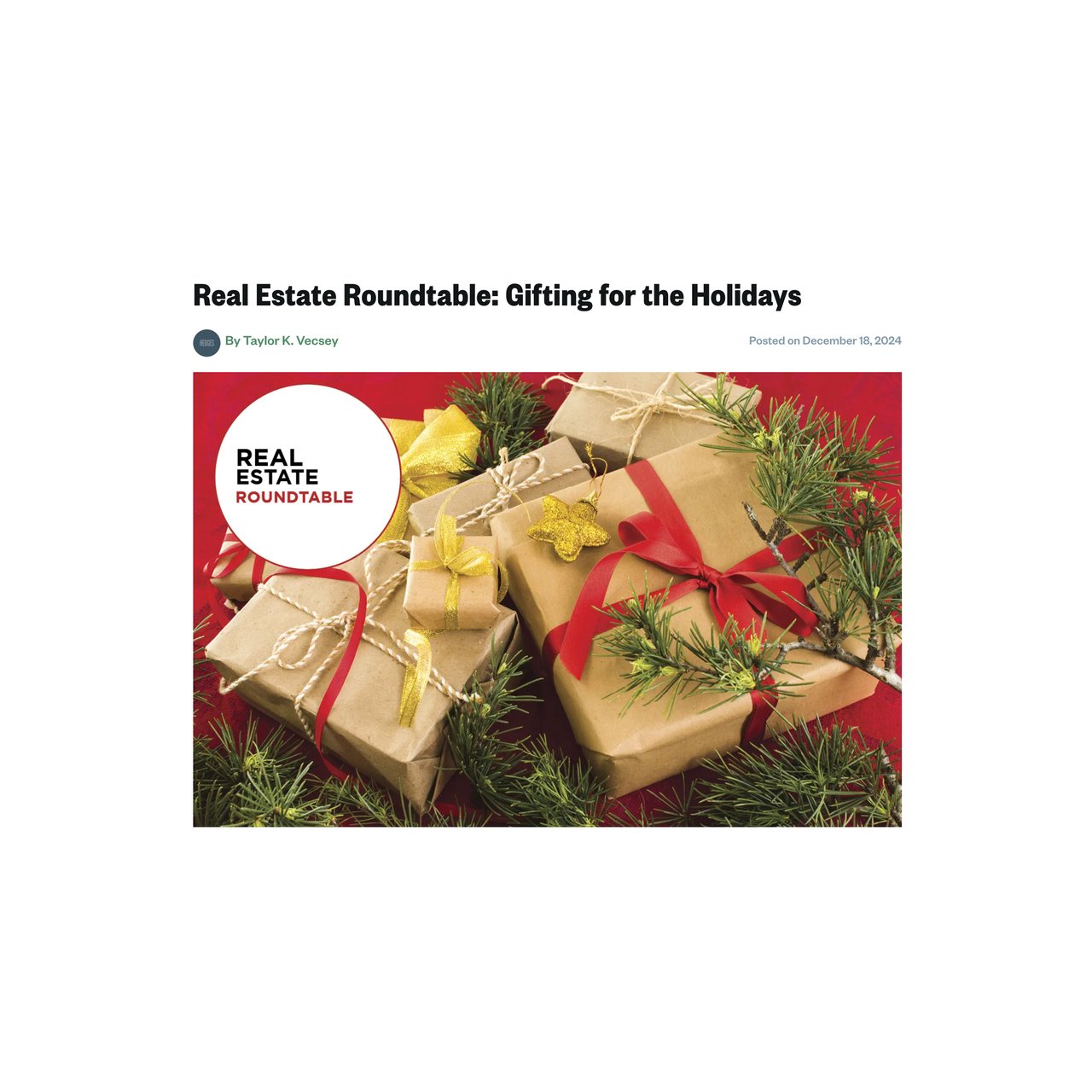 Real Estate Roundtable: Gifting for the Holidays