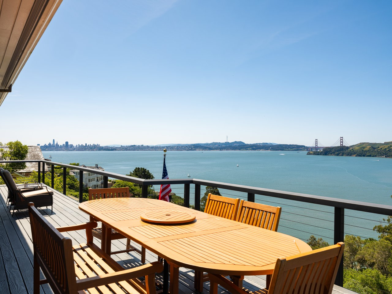 Exceptional Setting with views spanning San Francisco, the Golden Gate Bridge, Sausalito, and across the bay