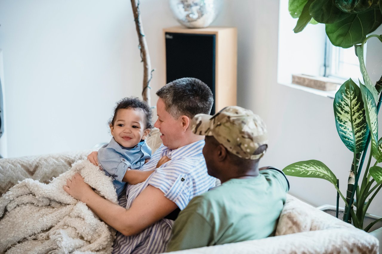 military parents enjoying their home