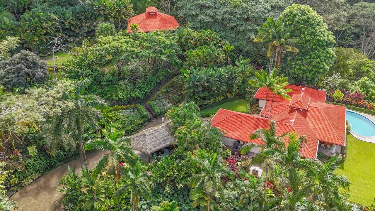 Ocean, jungle & mountain views on a meticulously landscaped 3-home family compound