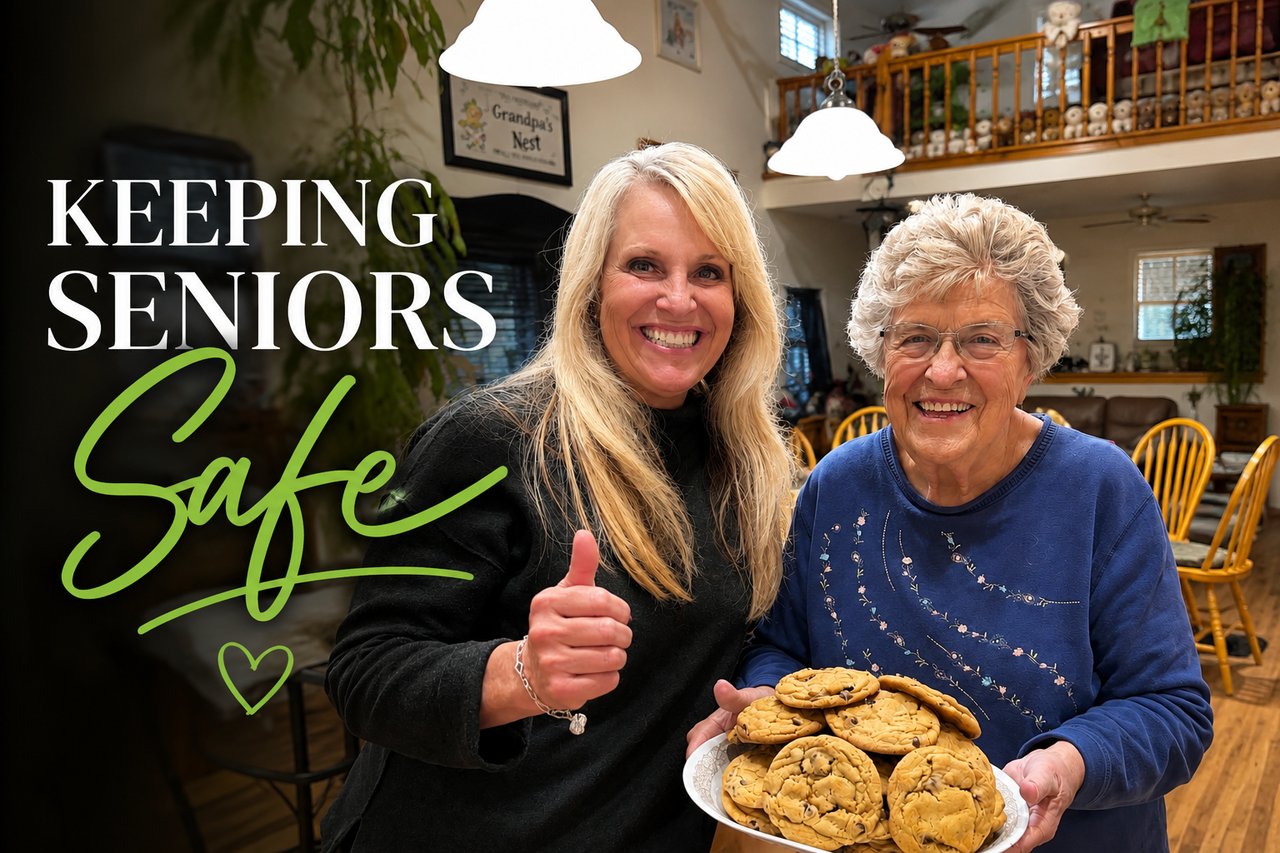 Sharla Ellis with her mother, sharing the importance of protecting seniors from financial scams through education, awareness, and trusted guidance.