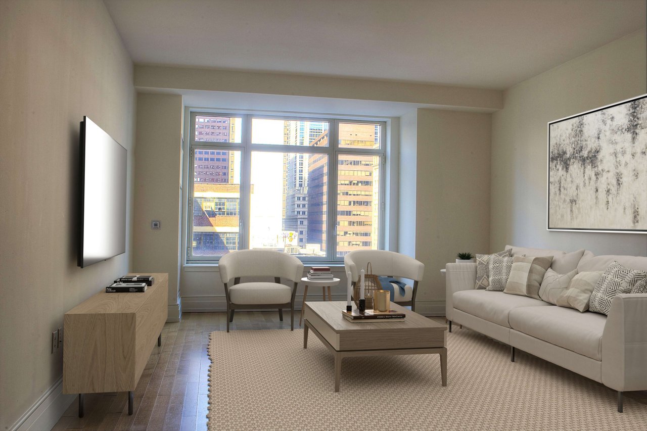 10 Rittenhouse Square unit 603 Living Room with city skyline views