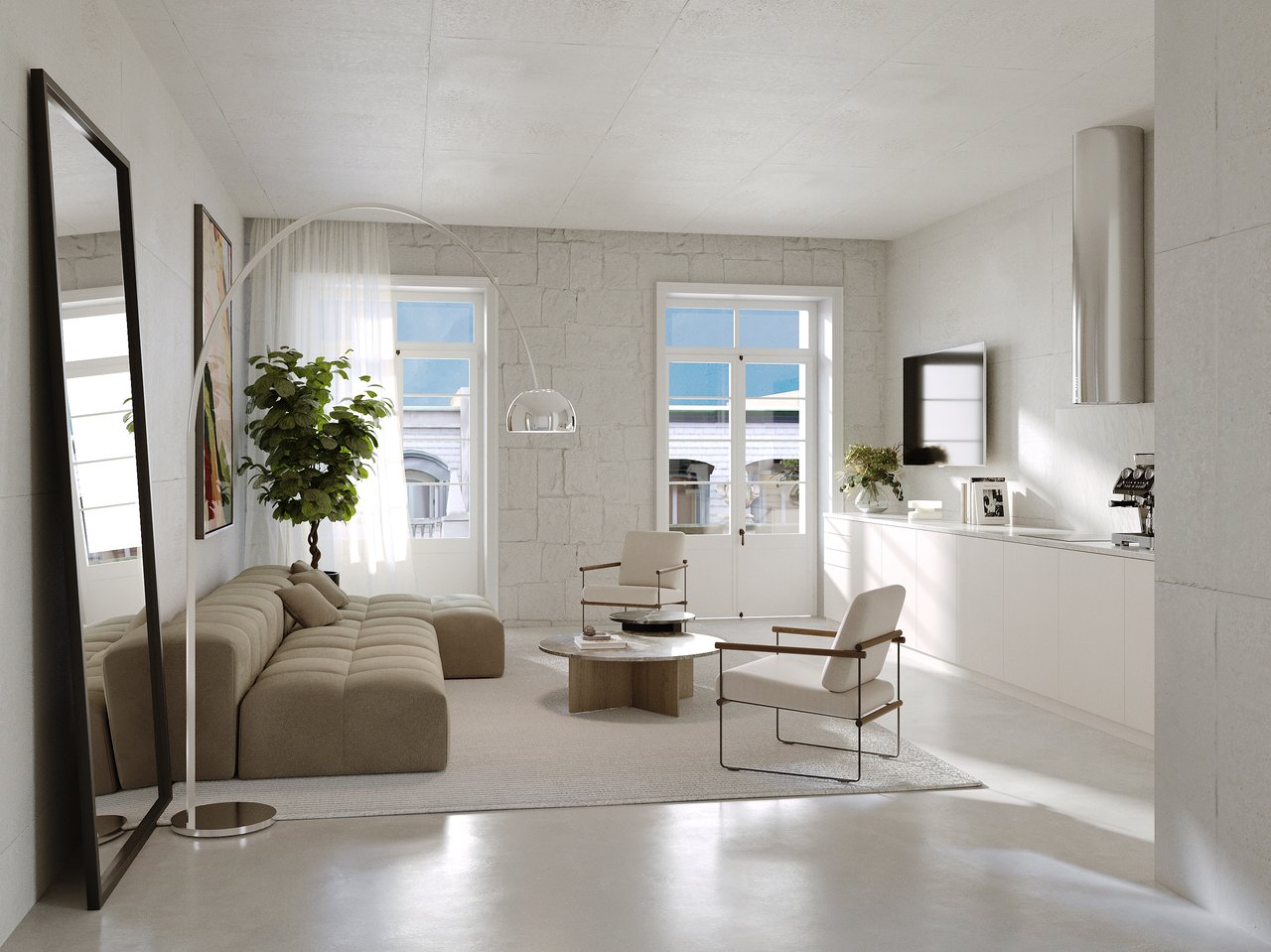 Modern 75.6 m² Studio with Private Terrace in Porto’s Historic Center