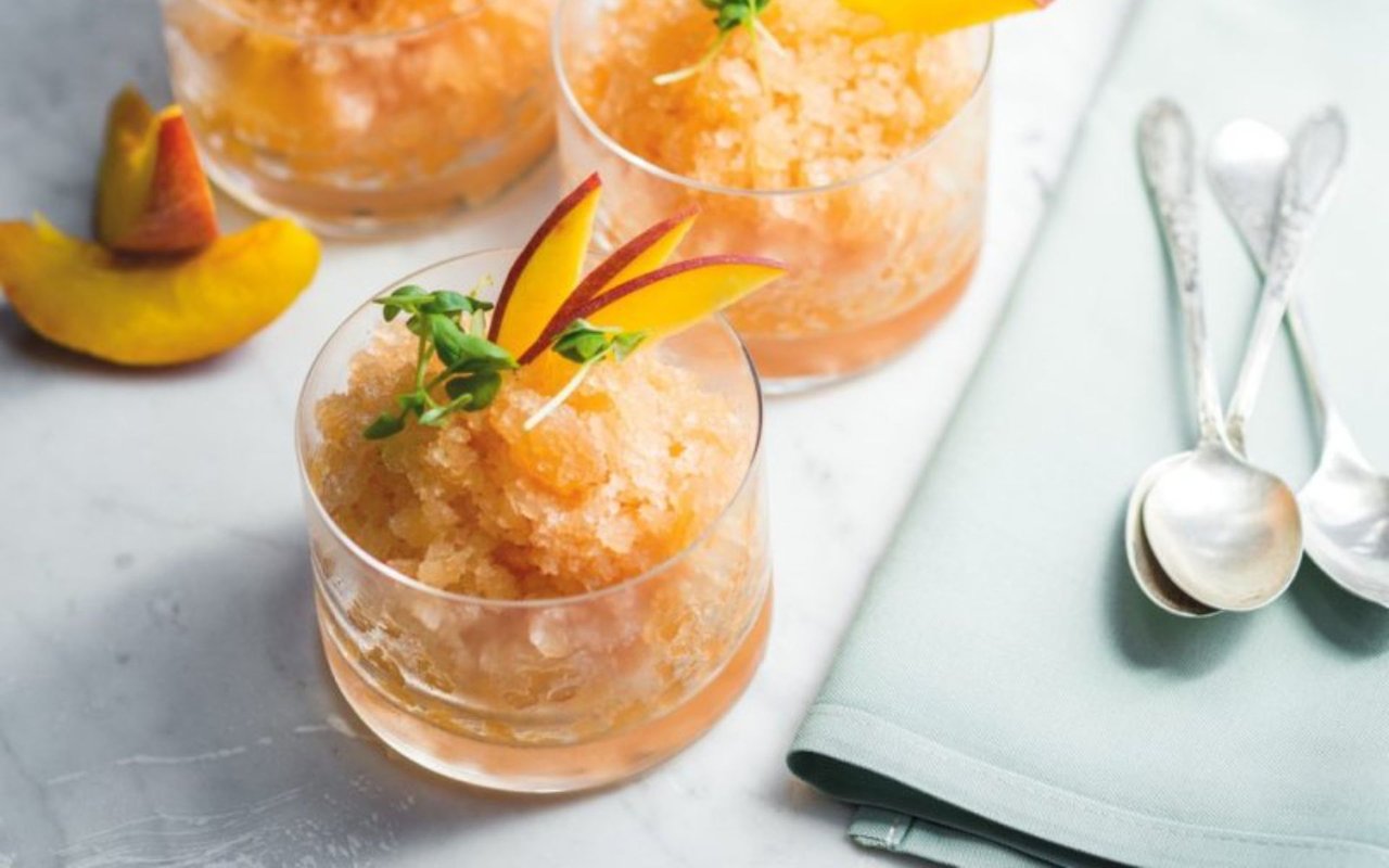 Peach-Basil Granita Recipe