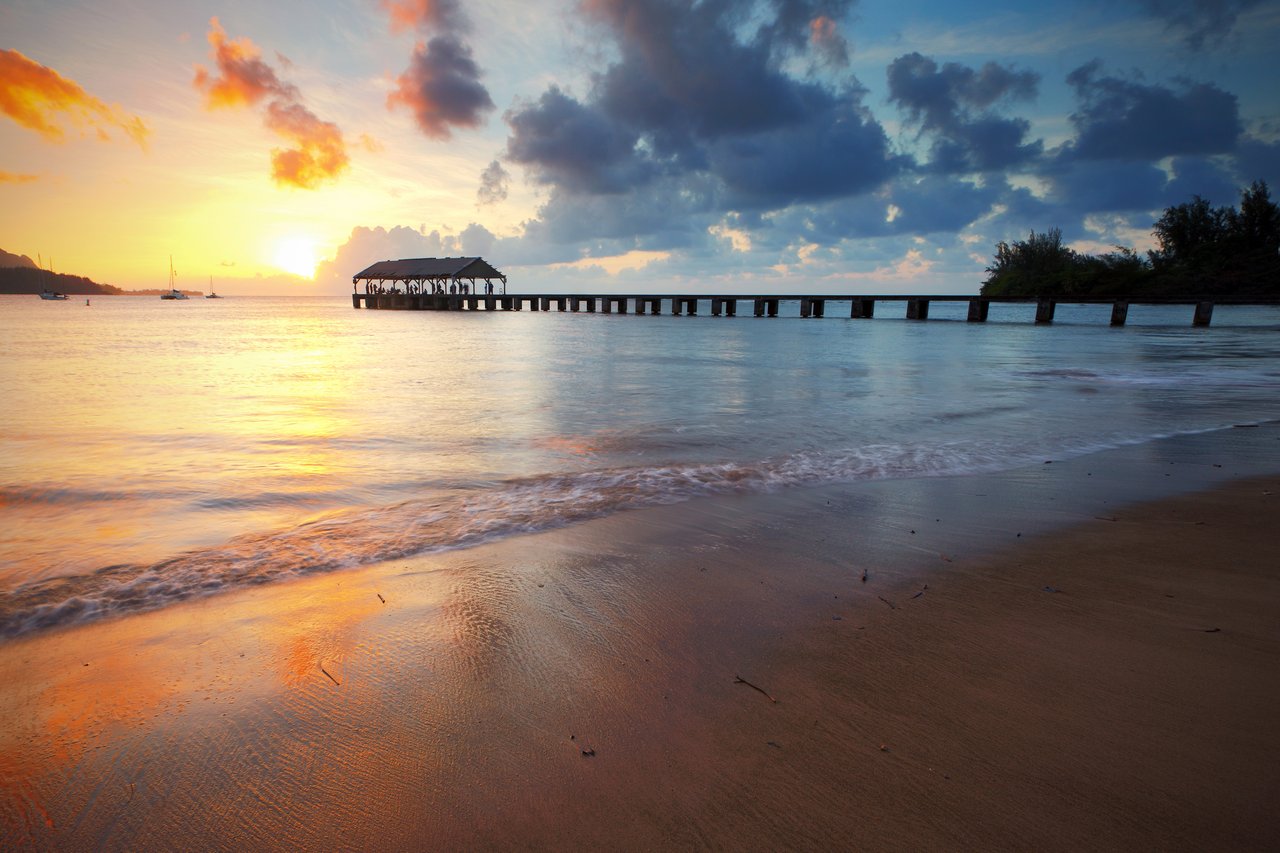 Hanalei Bay at Sunset