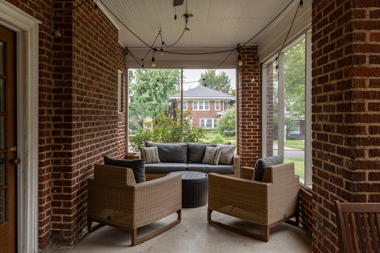 screened in porch historic Colonial Revival home in Gatewood