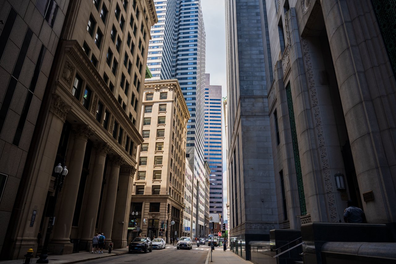 Pine Street reflects the architectural evolution of Manhattan's Financial District, from historic commercial streets to monumental Art Deco skyscrapers such as 70 Pine Street.