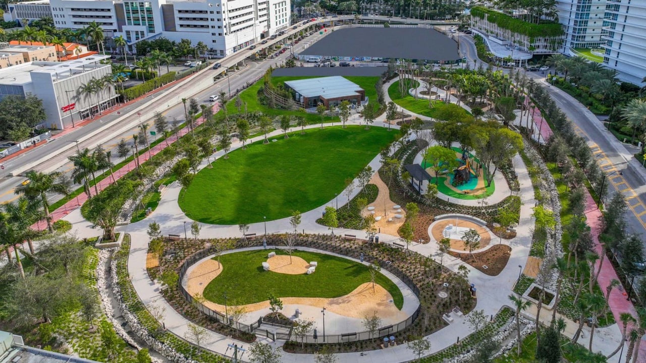 Canopy Park Aerial at Five Park in Miami Beach