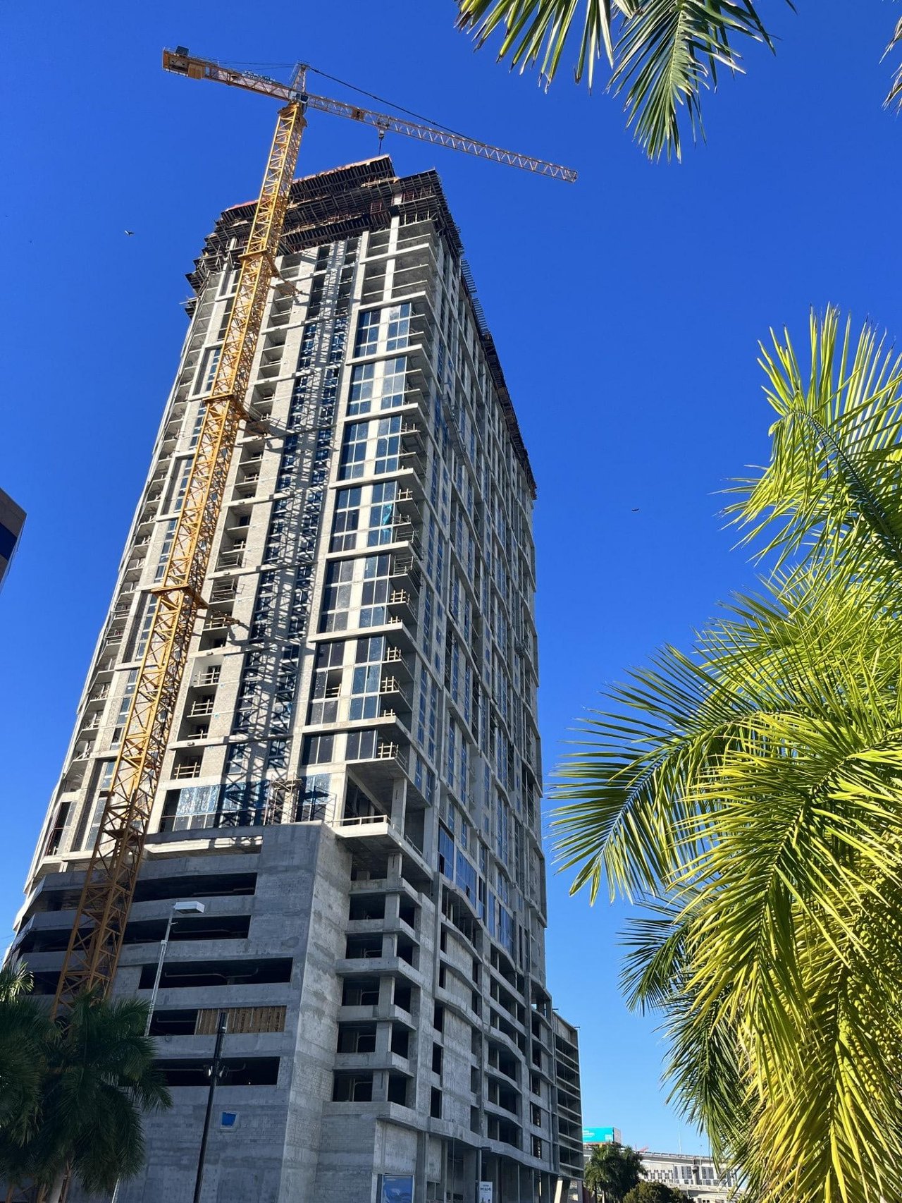 Modera Riverside in downtown Miami has reached its highest point of construction, with the building topping off at 36 stories. (Posted Feb 2024)