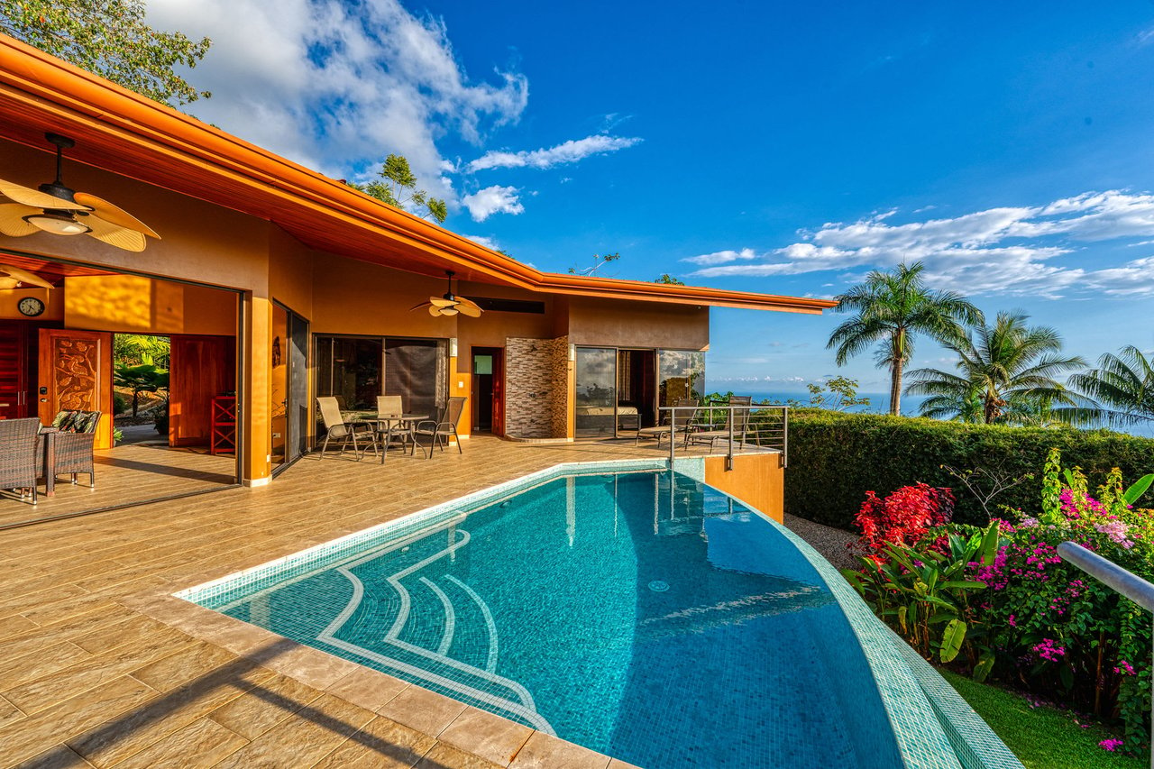 Ocean View 3 Bedroom and 2.5 Bath Home in Sought After Escaleras, Dominical