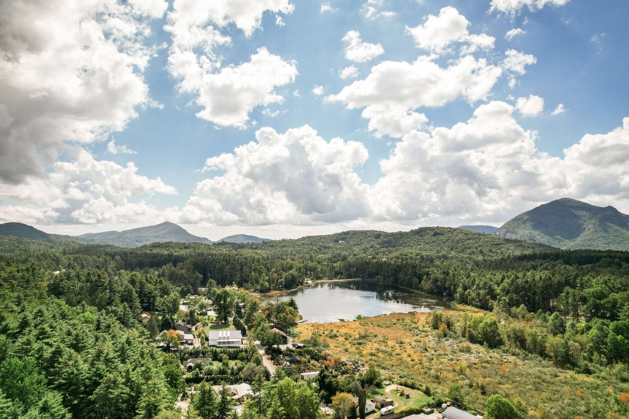 Cashiers nc north carolina lake mountains aerial drone 