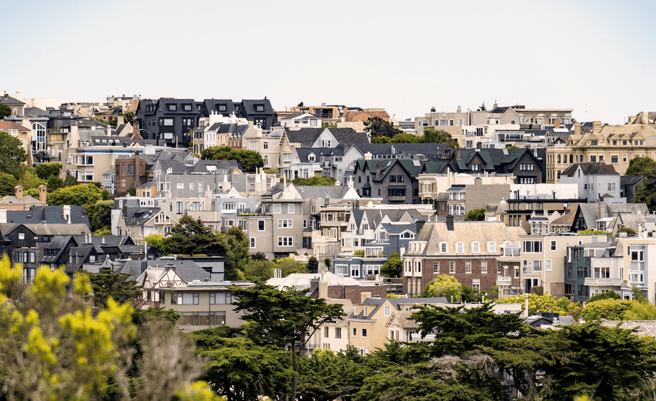 Homes in Bernal Heights with varying architecture