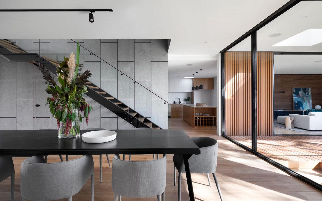 Dining Area with Gray Dining Tables and Chairs