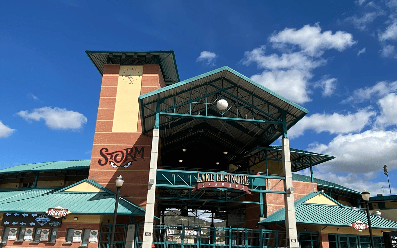 Entrance to The Diamond stadium, home of the Lake Elsinore Storm minor league baseball team in Lake Elsinore, CA.