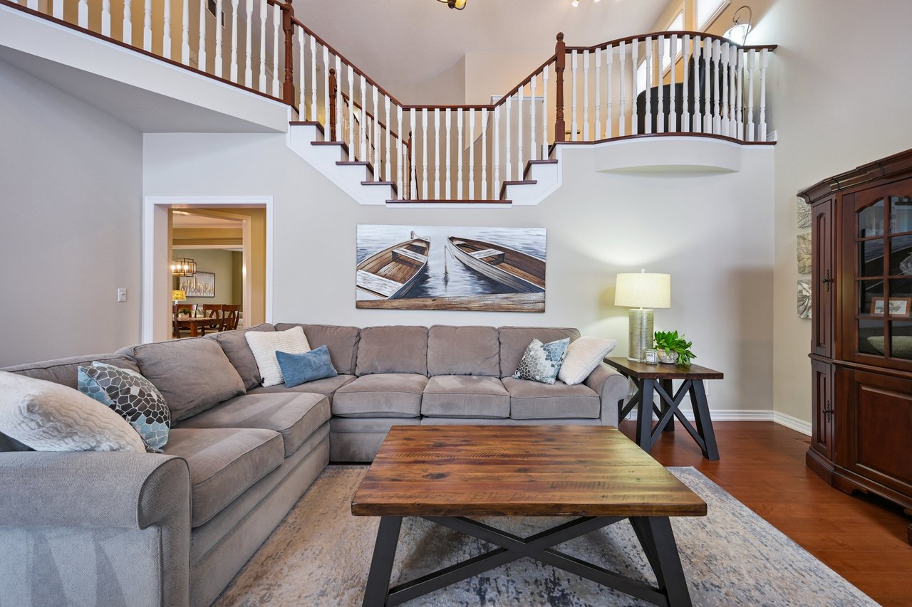 Resort-style yard backing onto lush ravine