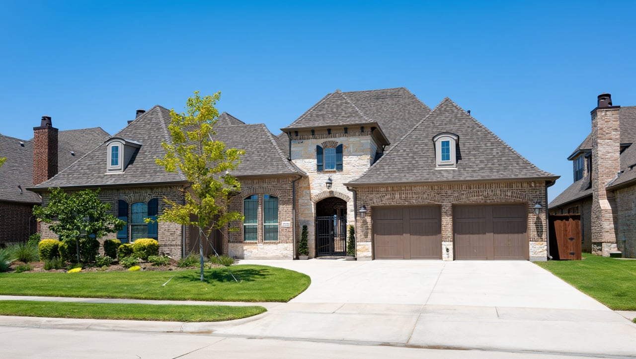 Regatta Collection home backing Lake Lewisville in Waterford Point at the Tribute.