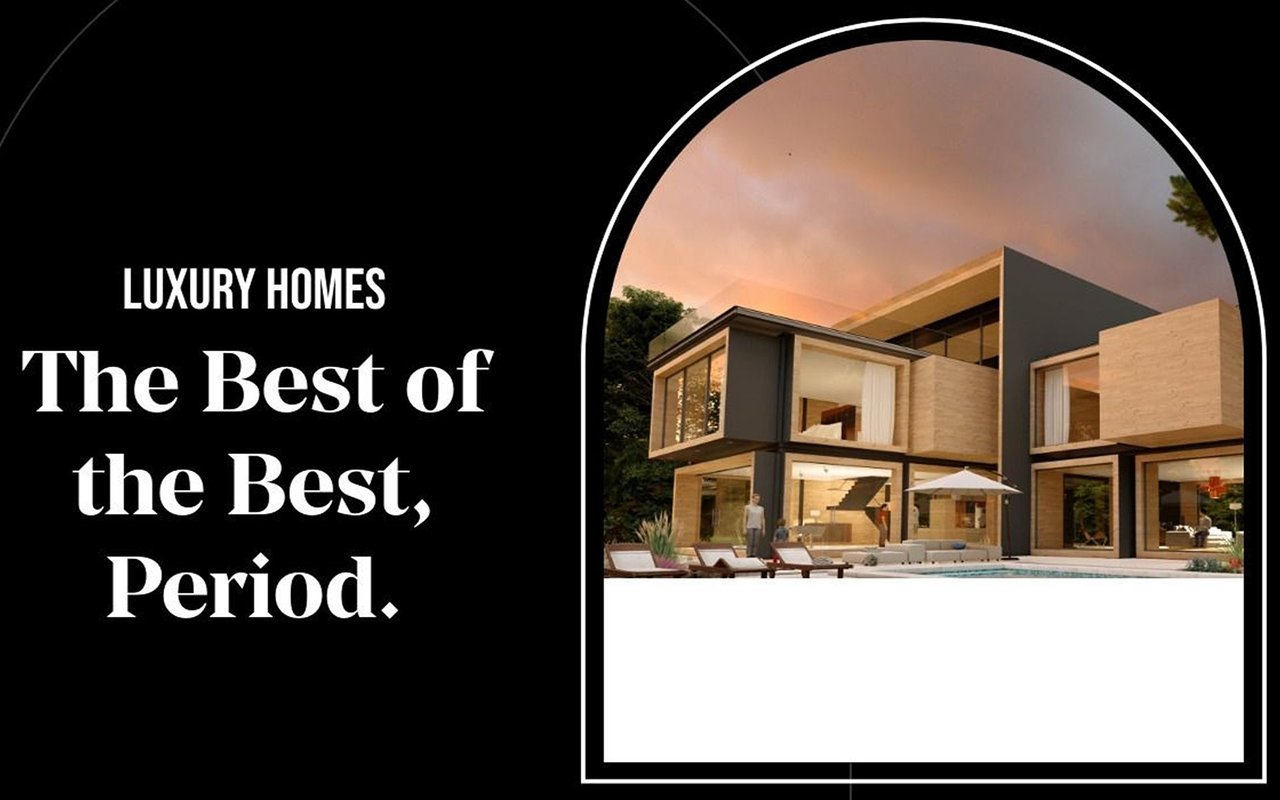 Luxury Homes: The Best of the Best, Period, beside a modern home and pool at dusk.