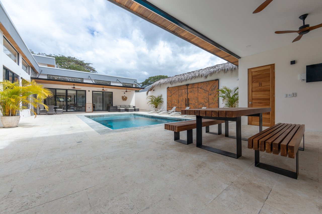 Casa Guacamaya Roja Lot B20 | Elegant 4-Bedroom Home with Pool & Outdoor Kitchen, Steps from Playa Grande Beach, Costa Rica