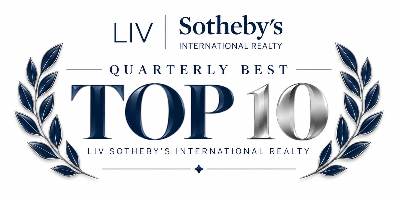 LIV Sotheby's International Realty Quarterly Best Top 10 award.