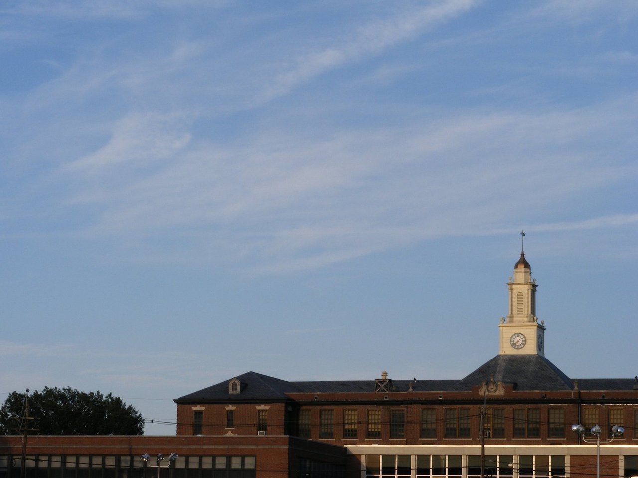 Hawthorne High School exterior and tower in a June 2010 photograph