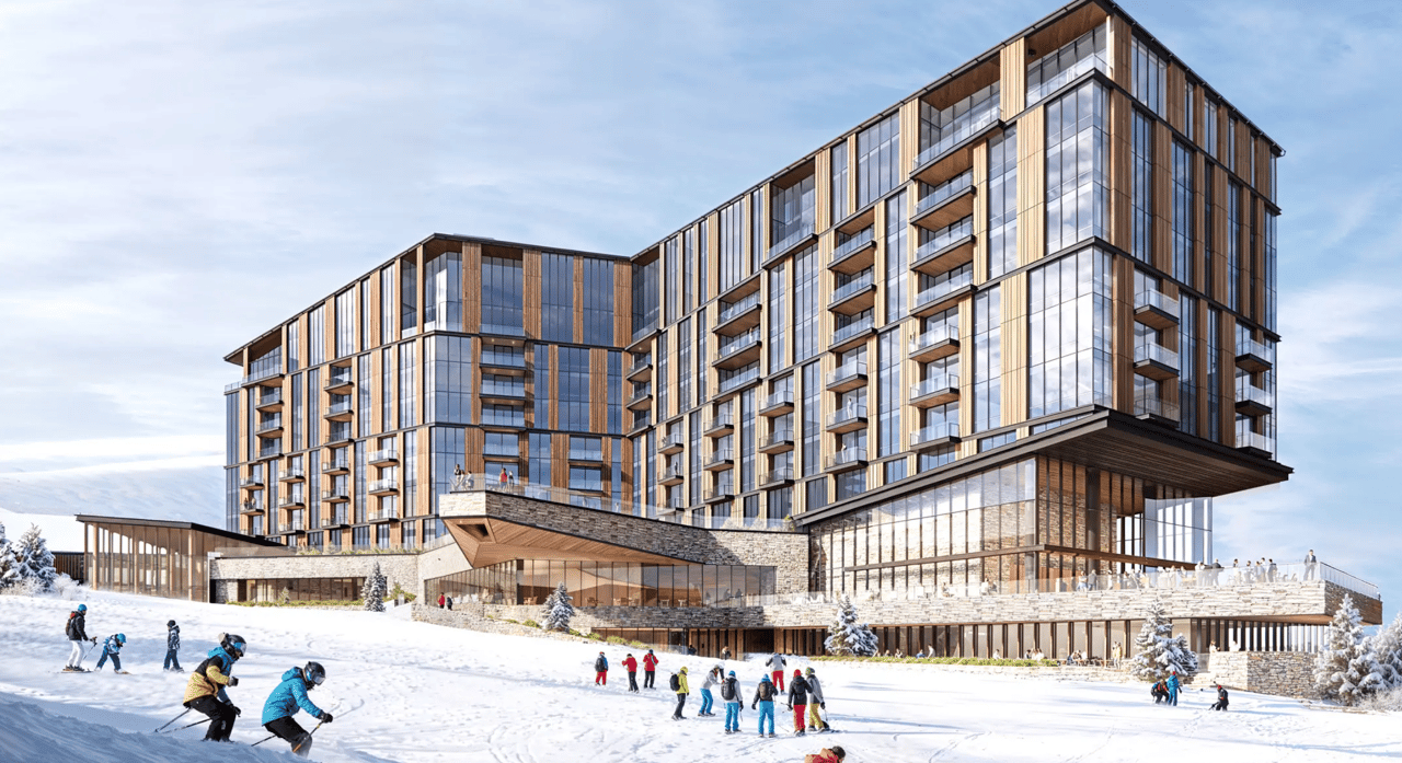 Rendering of Waldorf Astoria Deer Valley, a slopeside hotel and residences in Deer Valley East Village