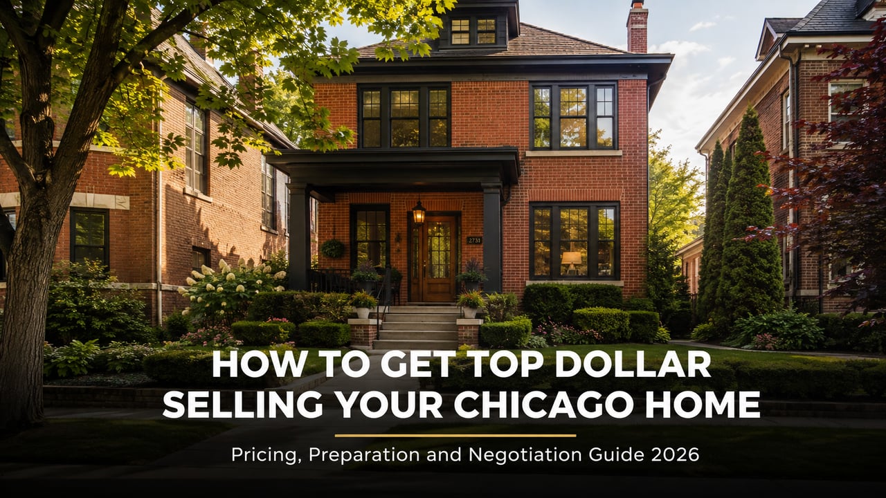 Well-maintained Chicago North Side home exterior with manicured landscaping ready for sale