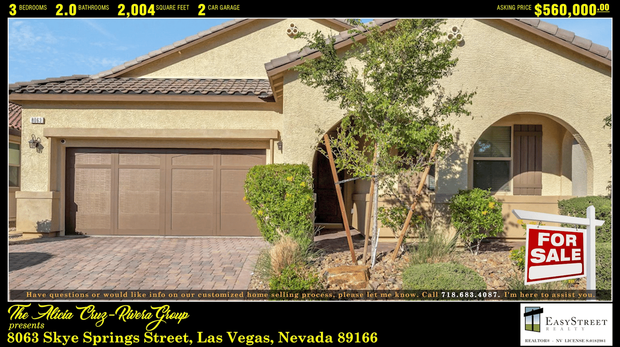 8063 Skye Springs Luxury Living Unveiled: 3BR/2BA Oasis in Las Vegas