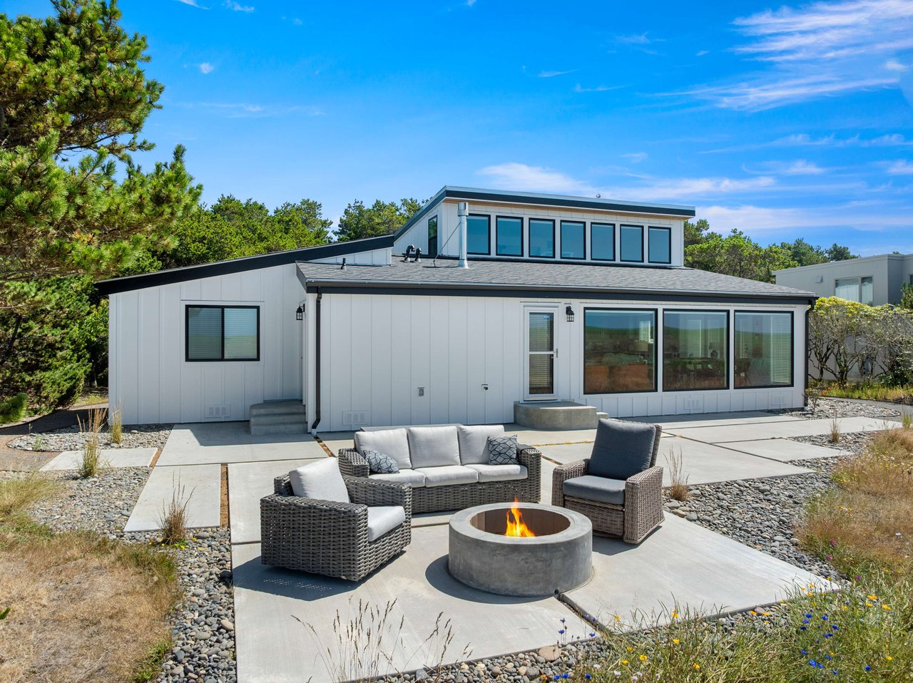 Backyard of a oceanfront house in Warrenton, OR