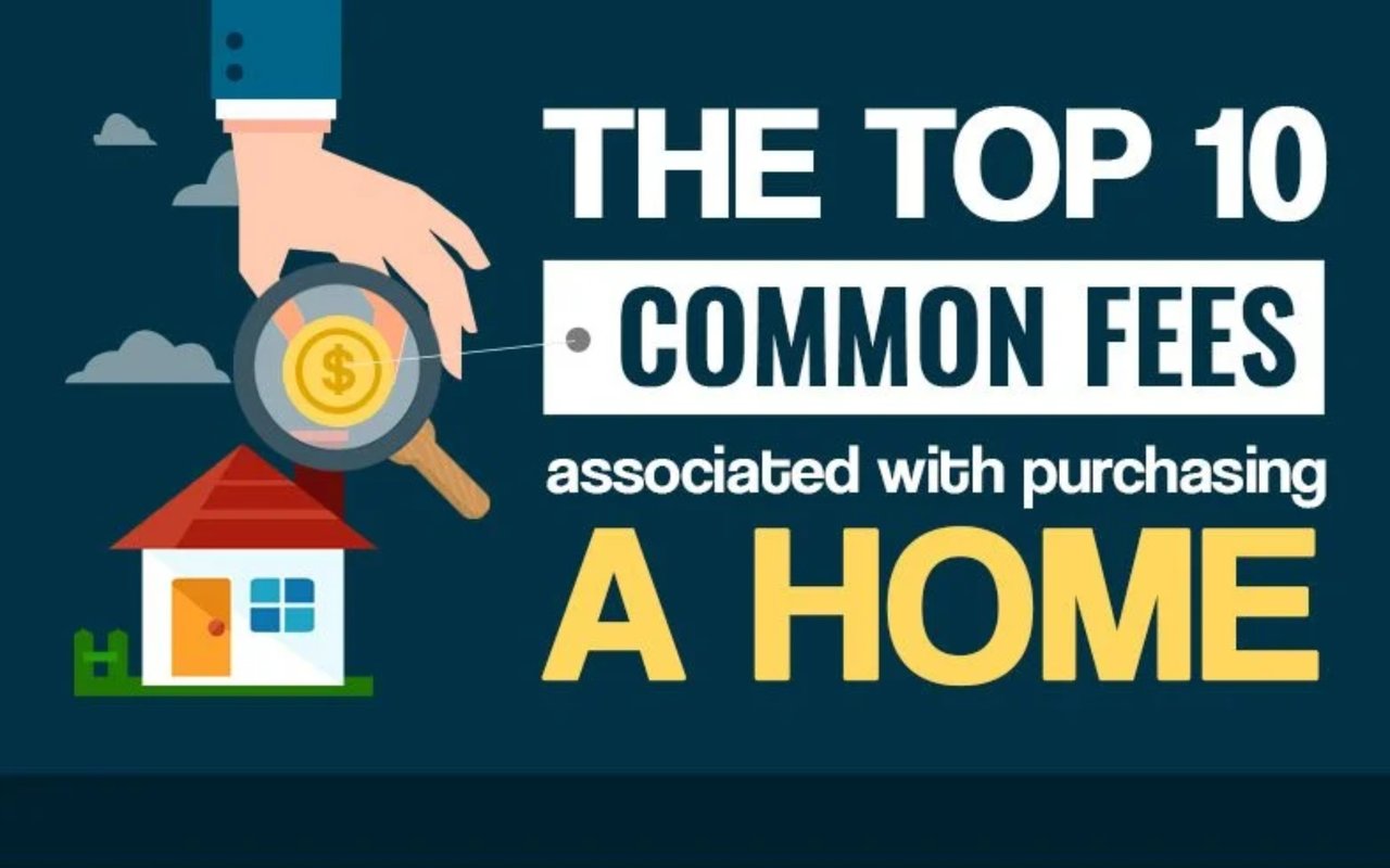 Graphic listing the top 10 common fees associated with purchasing a home.