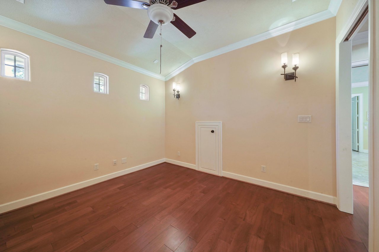 Media room or flex room on first floor...seller used it for a children's playroom when children were younger.