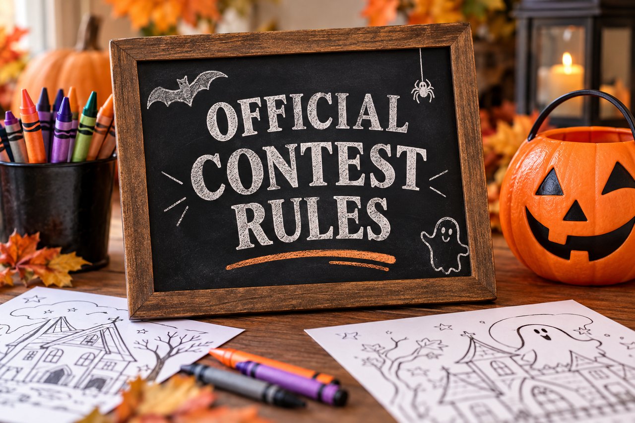 Official Haunted House Coloring Contest Rules 