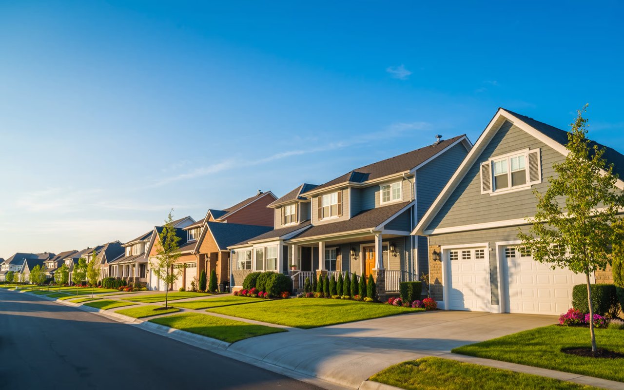 Suburban homes in South King County Washington showing a mix of housing styles