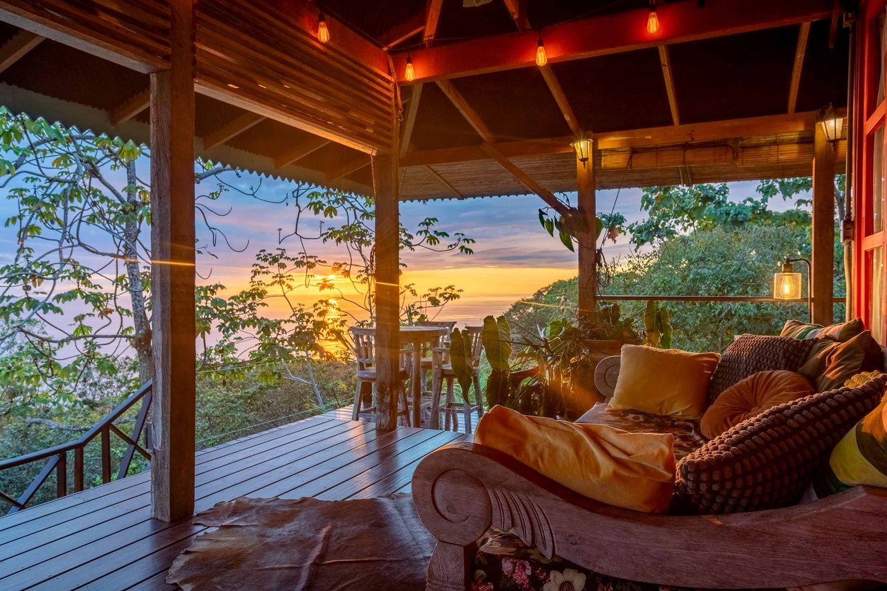 A Handcrafted Residence Immersed in Nature Above the Canopy Ocean View Architectural Home