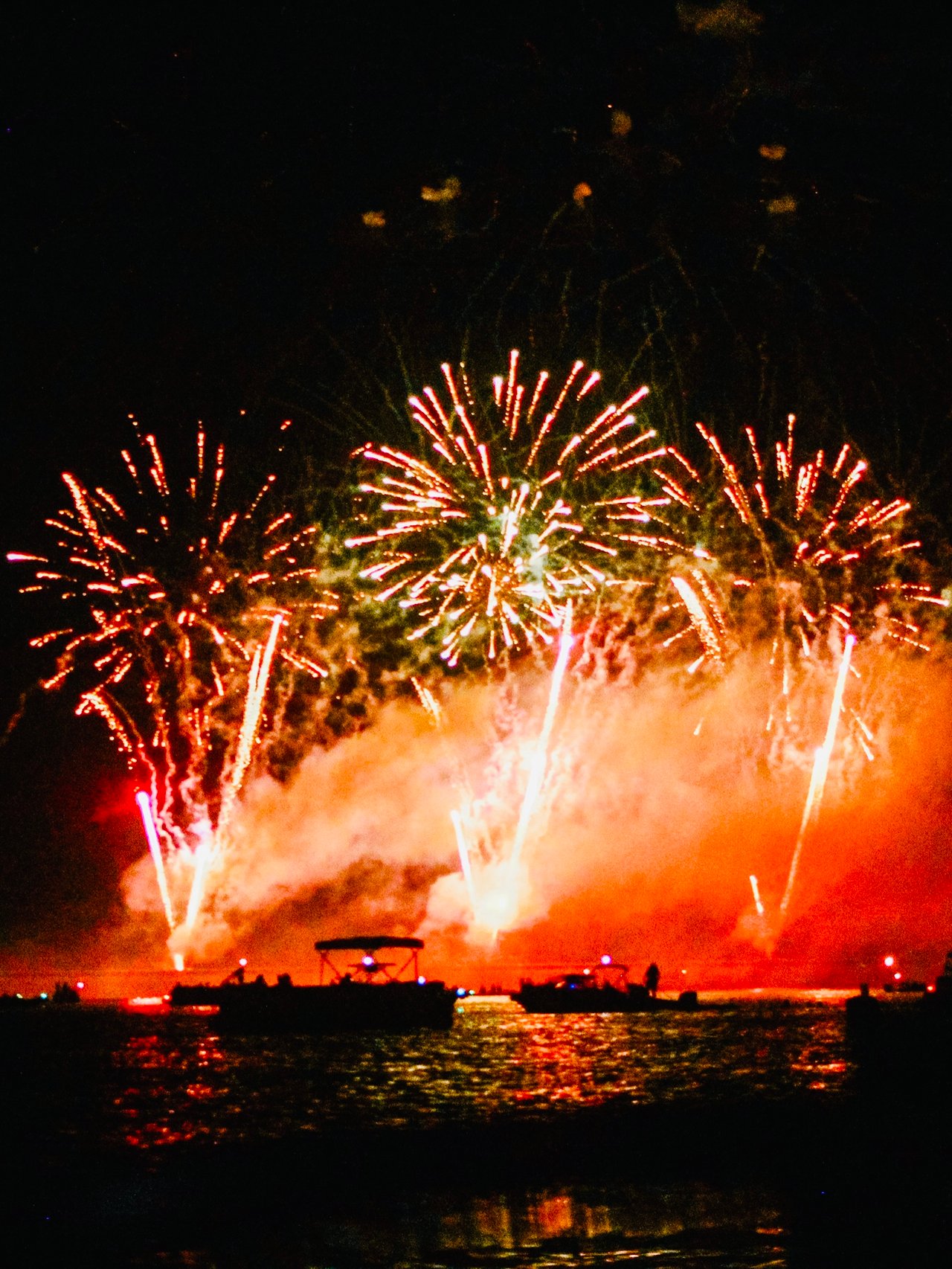 Fireworks on Lake Tyler by Boat
