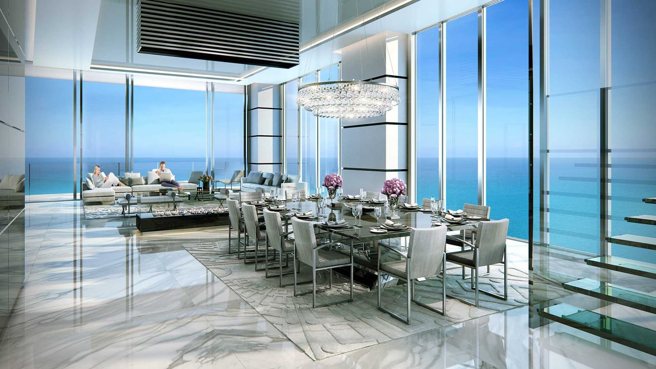 Turnberry Ocean Club living room and dining area 