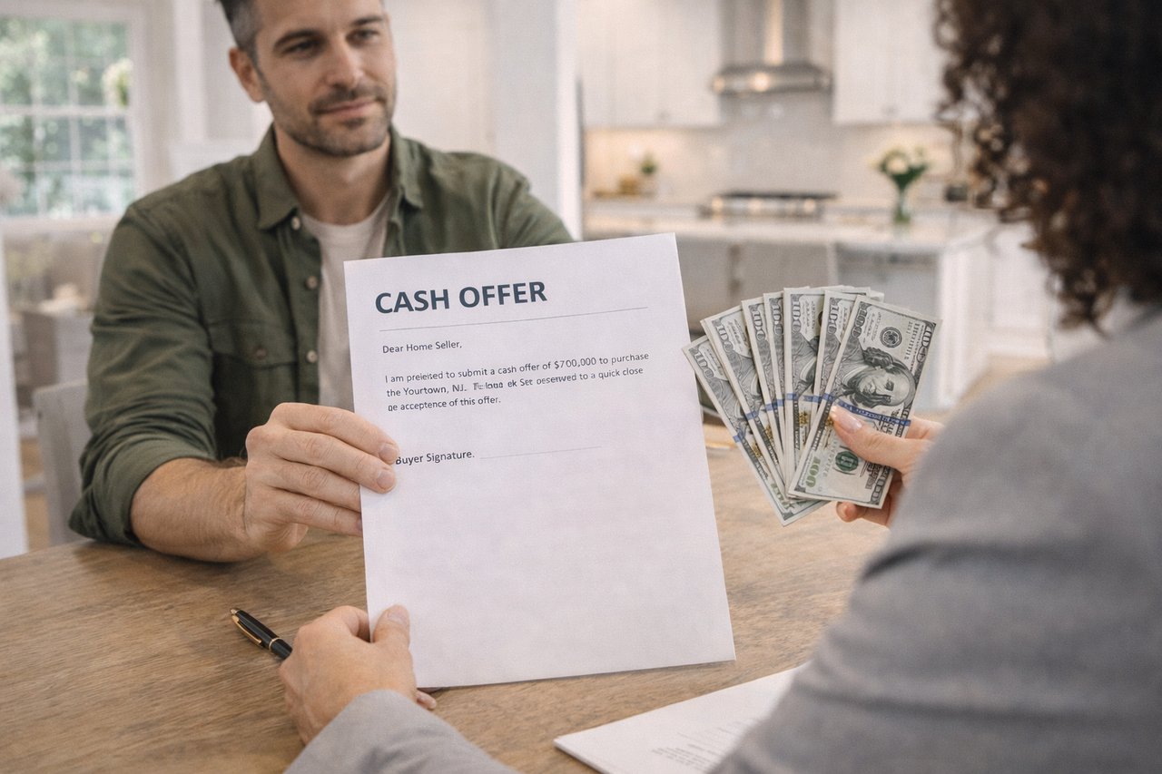 Cash offer being presented for a home in New Jersey
