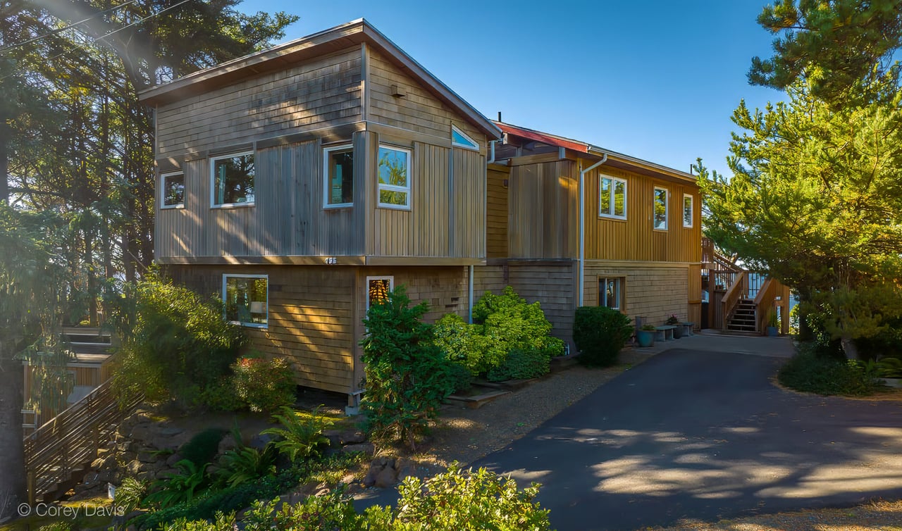 Exterior view of the sold off-market coastal home at 795 Carmel Avenue in Manzanita, Oregon