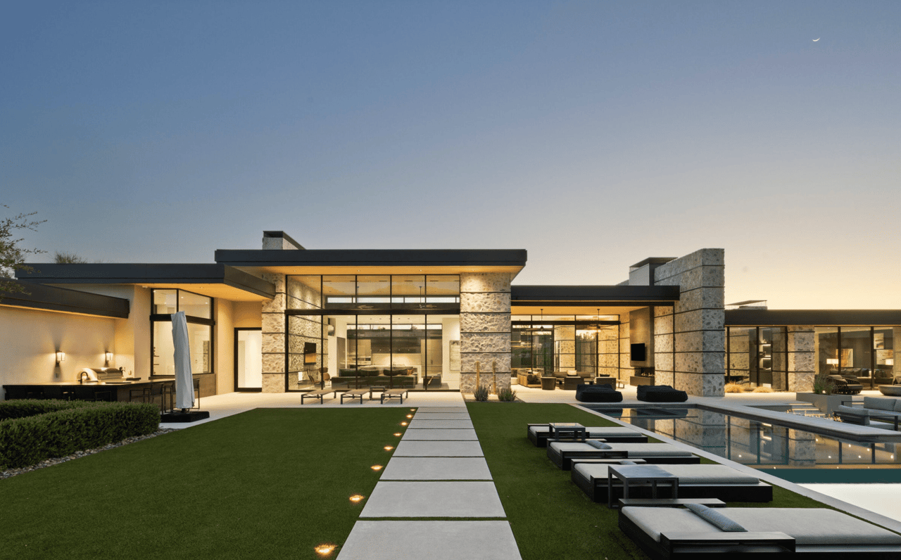 Exposed stone and modern design in Arizona