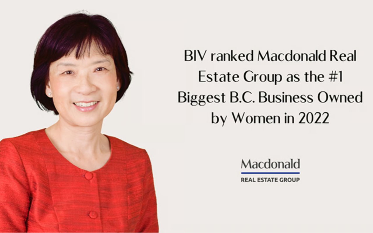 Macdonald Realty Ranked #1 Biggest B.C. Business Owned by Women in 2022
