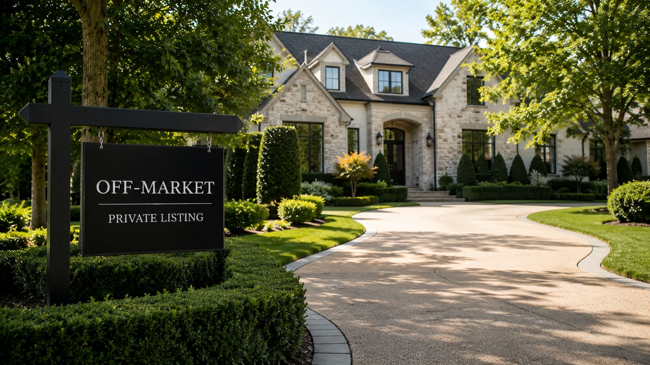 Luxury home marketed as a private off-market listing, illustrating how exclusive properties can be offered to select buyers before being publicly listed.